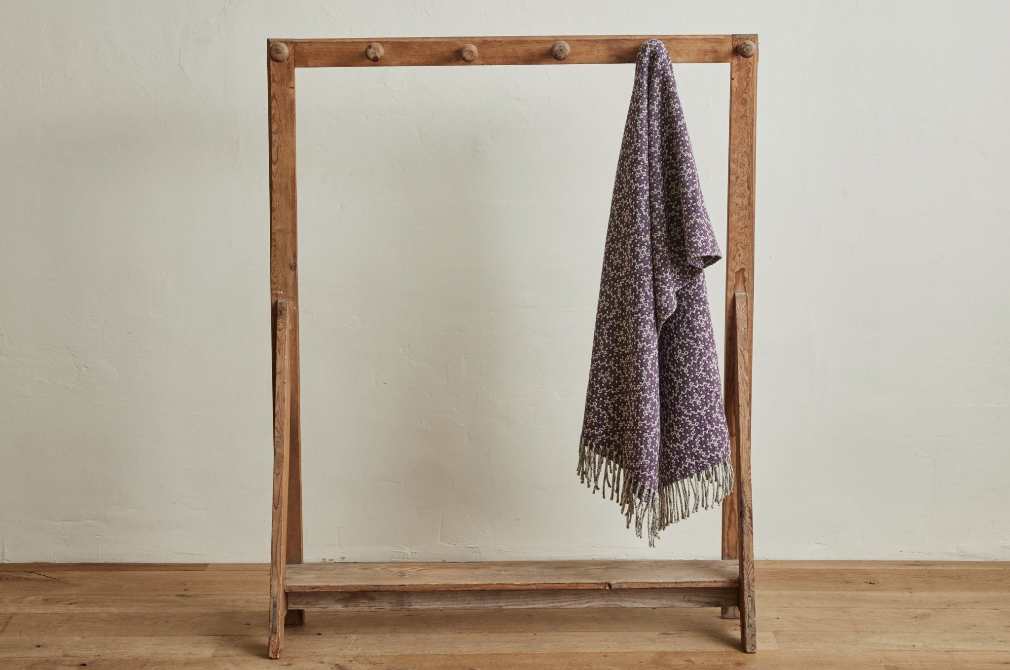 Wool Purple Jigsaw Throw Blanket - Nickey Kehoe