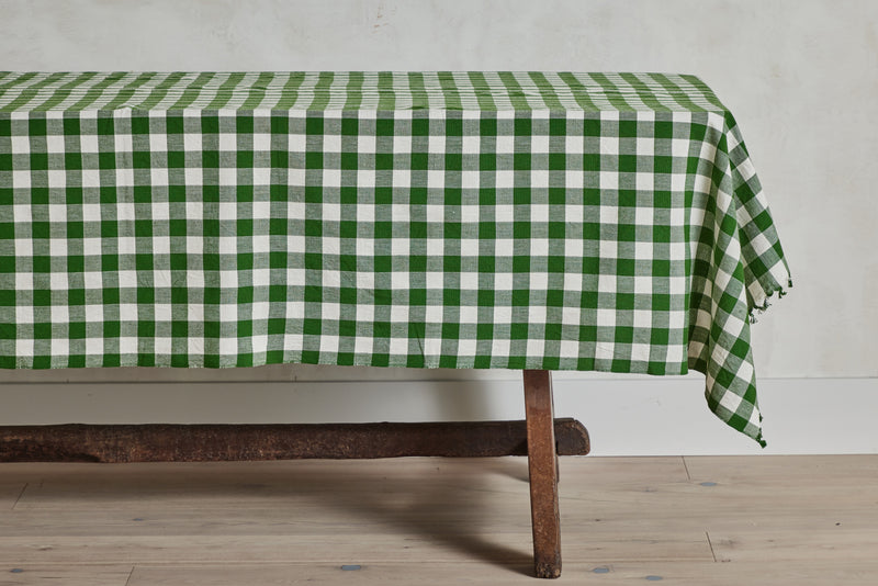 Heather Taylor Home, Gingham Tablecloth in Hunter