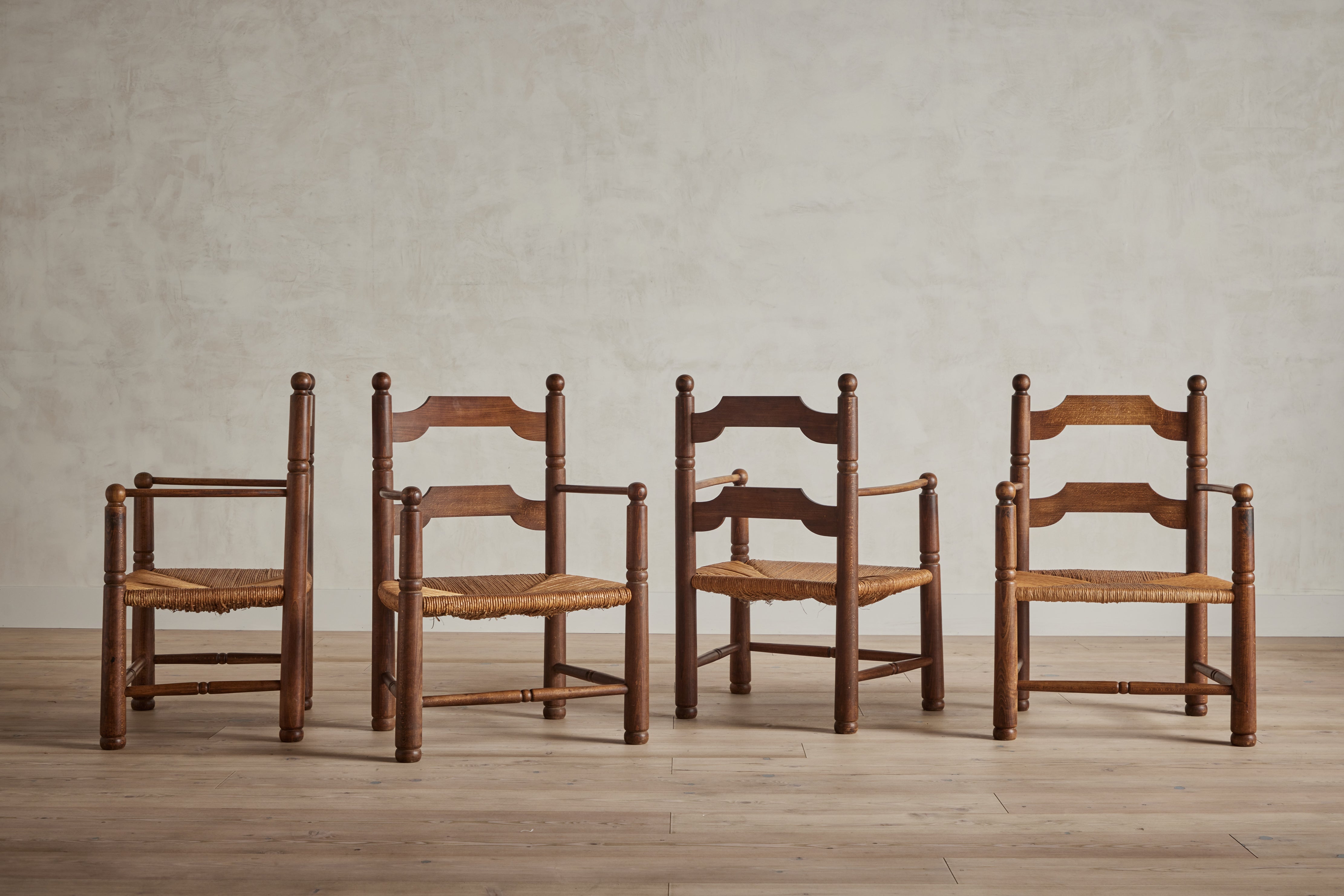 Set of 4 Ladder Back & Rush Chairs