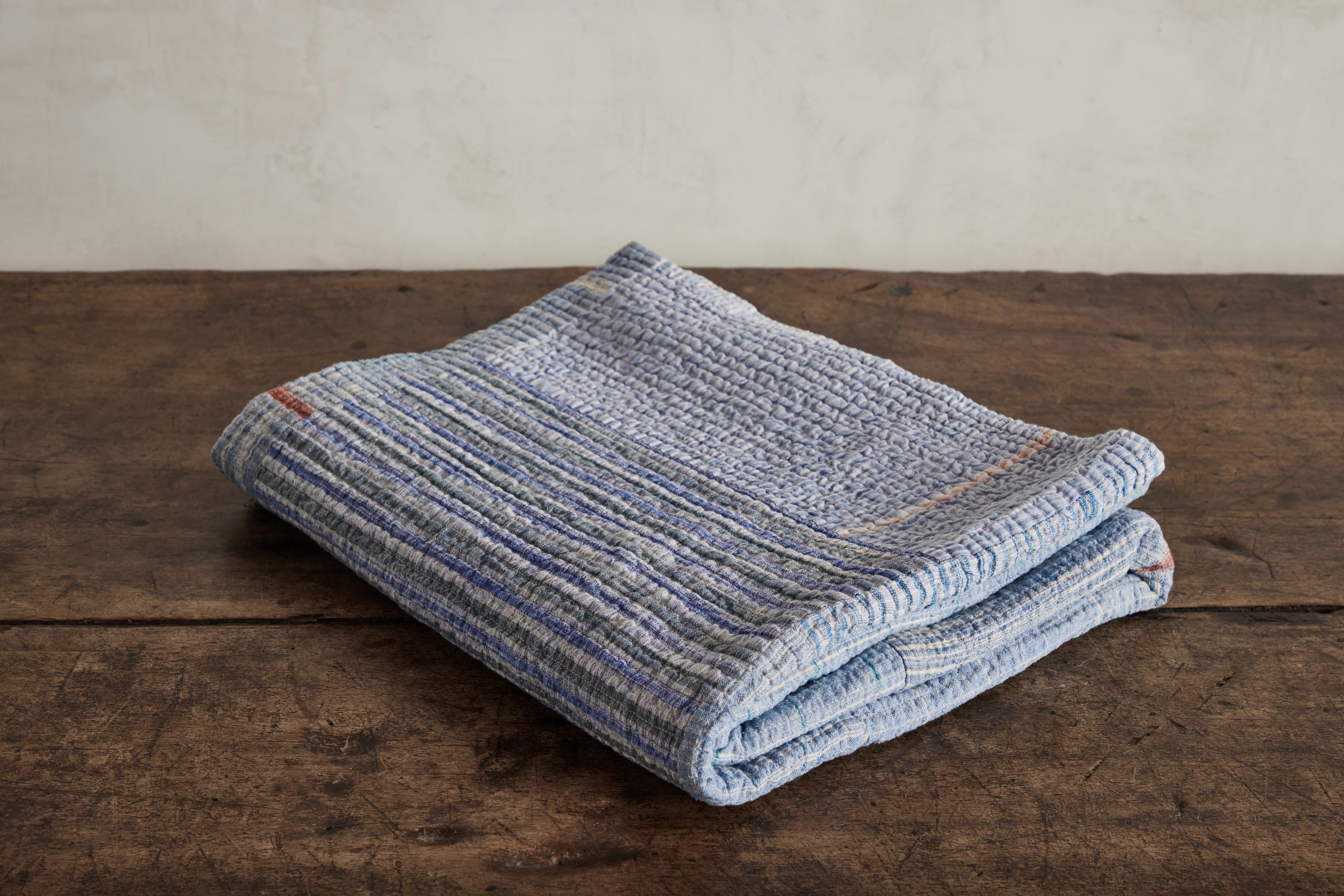 Blues Patchwork Khadi Throw