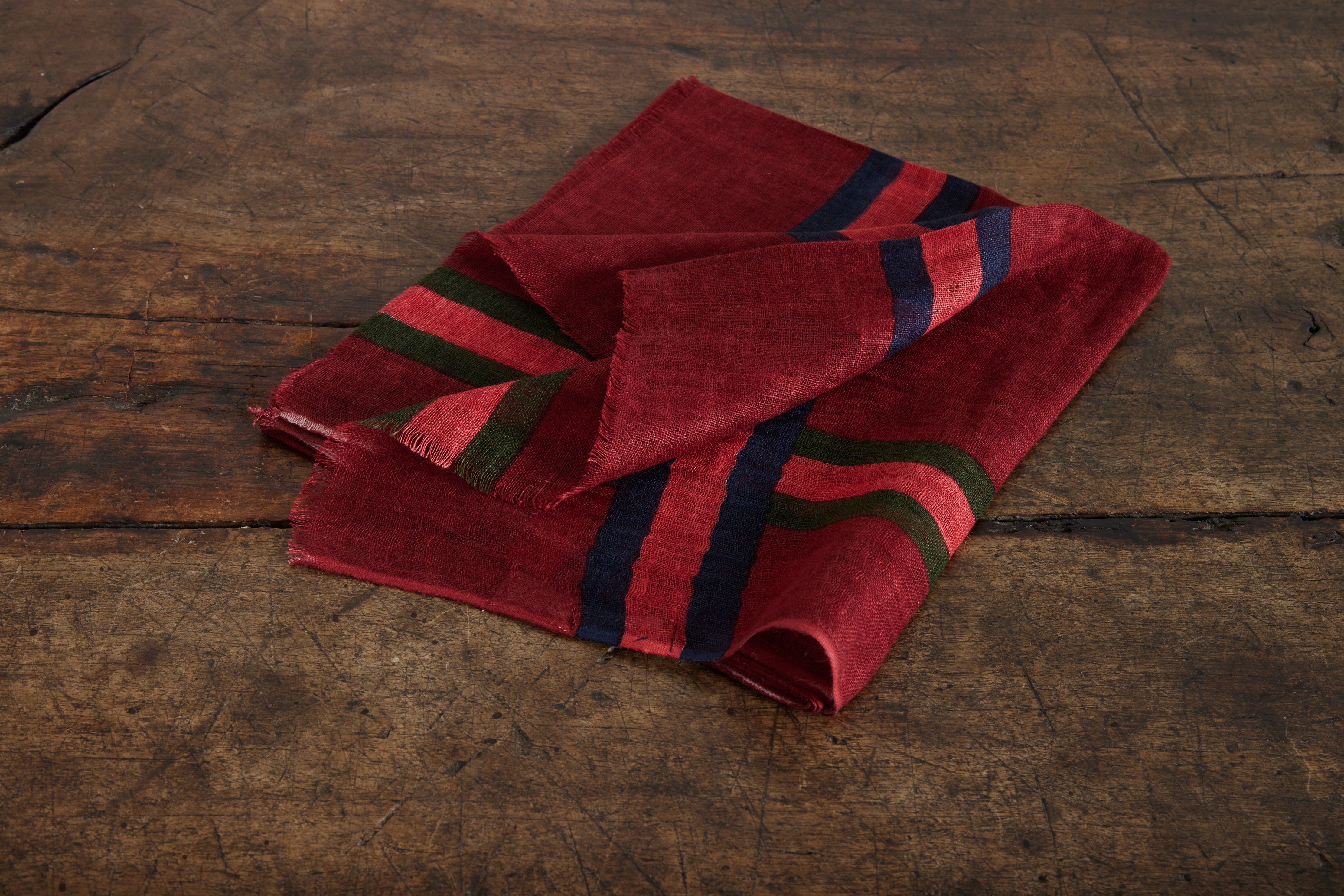 Bernard, Red Plaid Scarf