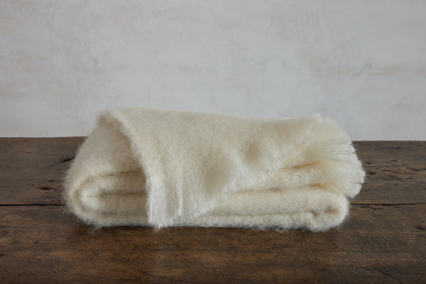 Nickey Kehoe, Mohair Throw in Cream