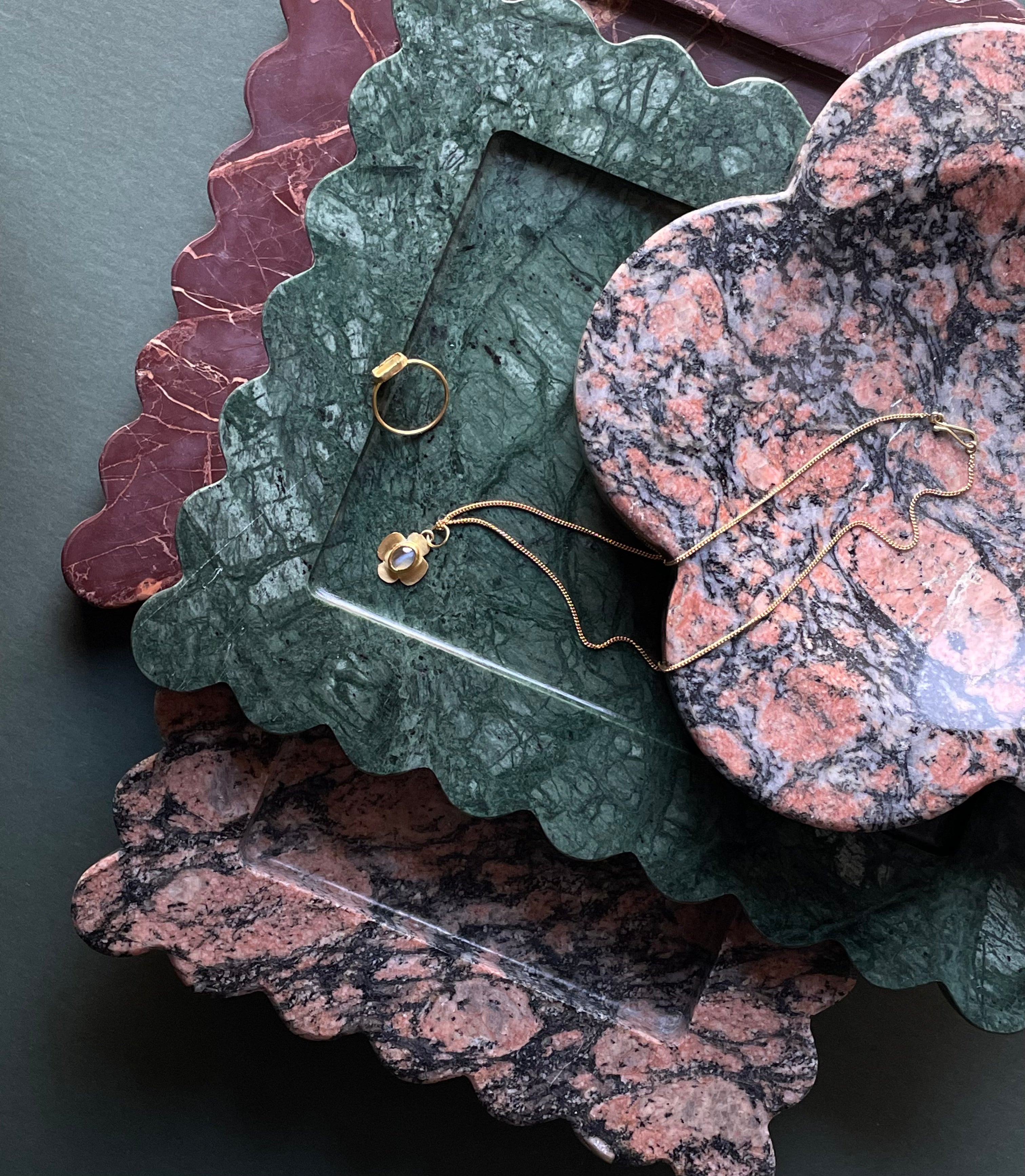 Anastasio Home, Bud Tray in Pink Granite