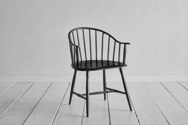 Low Back Metal Windsor Chair, Black - In Stock