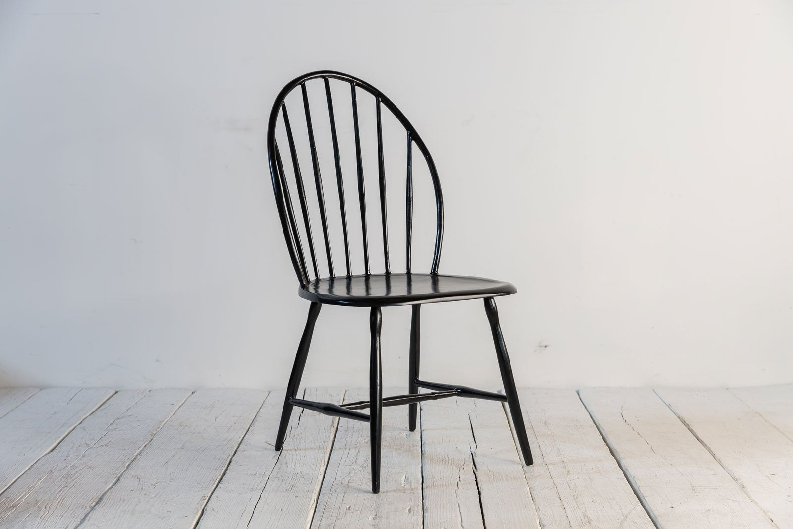 One Nickey Kehoe Black Metal Armless Windsor Chair.