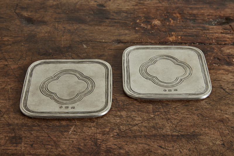 Match Pewter, Pair of Square Coasters