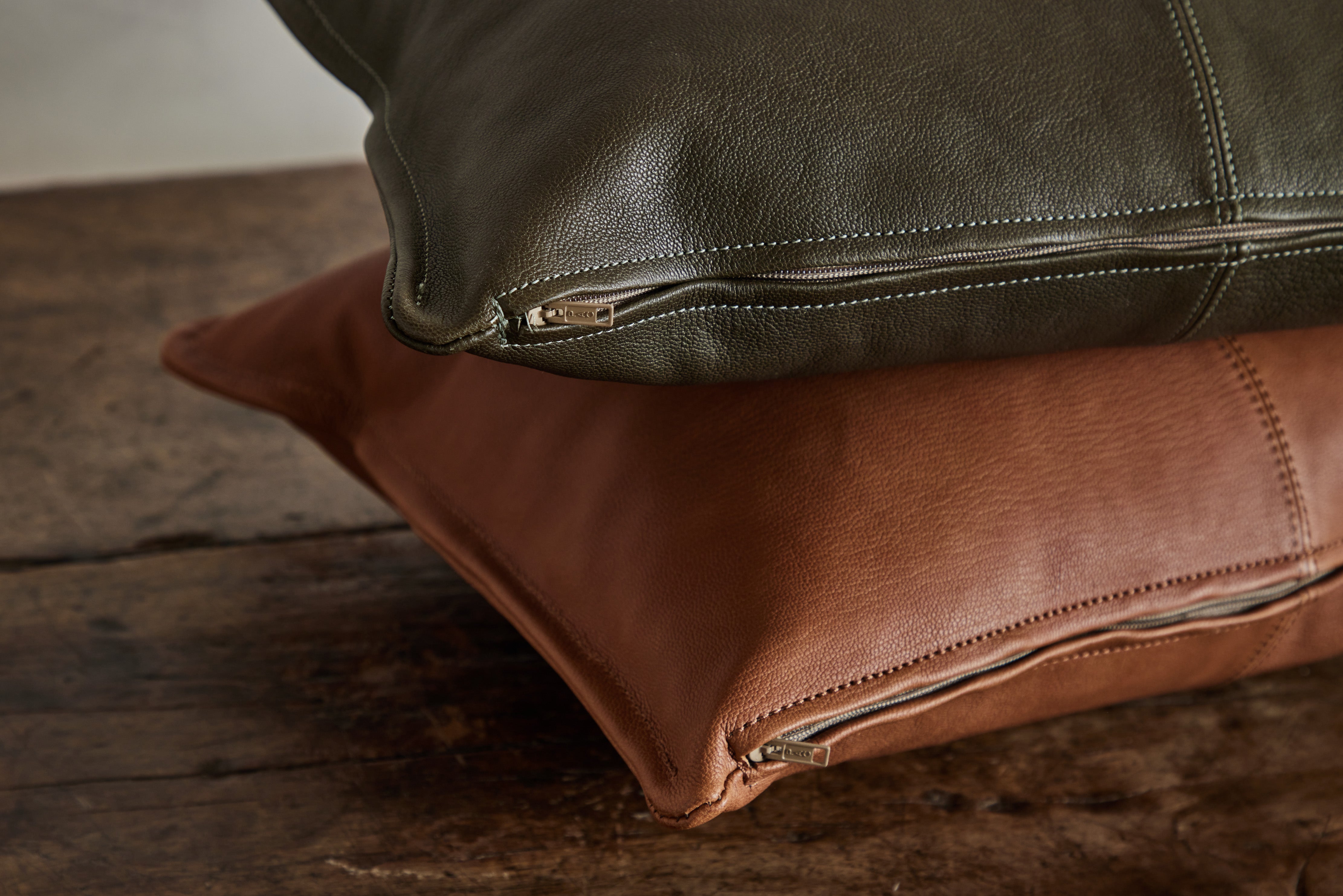 Nickey Kehoe, Olive Leather Pillow