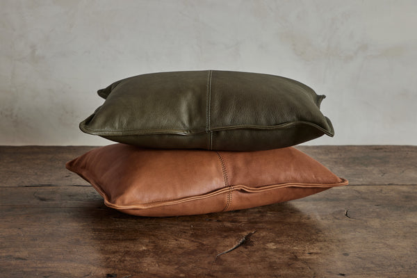 Nickey Kehoe, Tan Leather Pillow