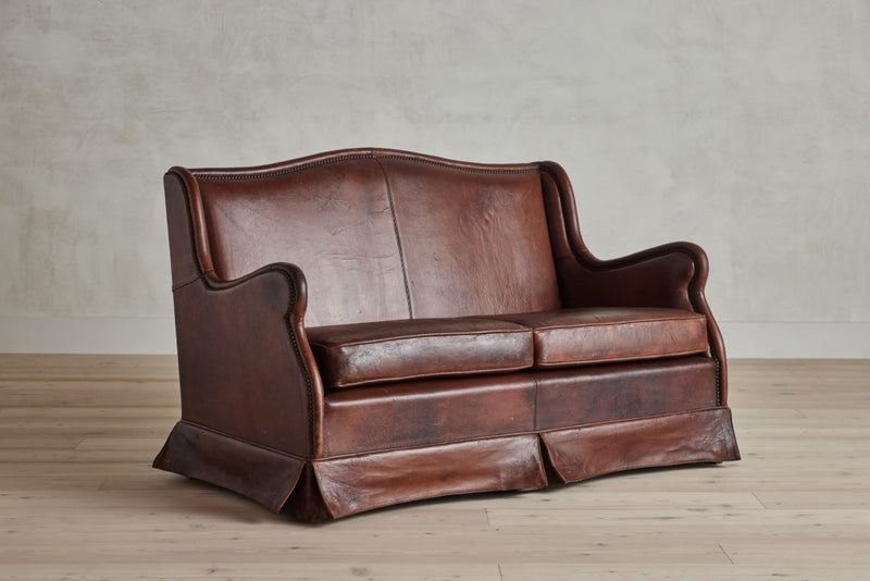 Art Deco Leather Settee