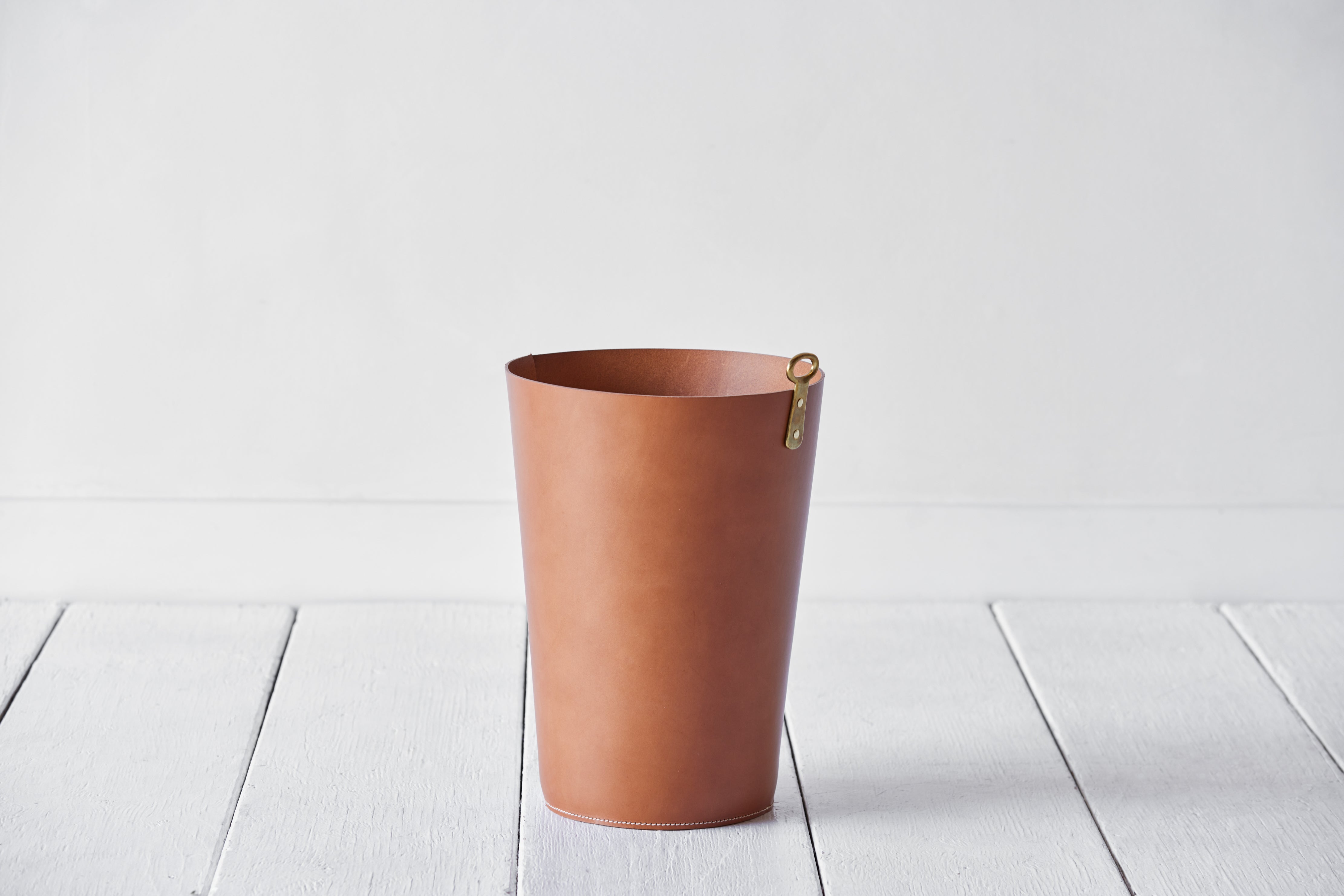 Leather Bin in Ochre