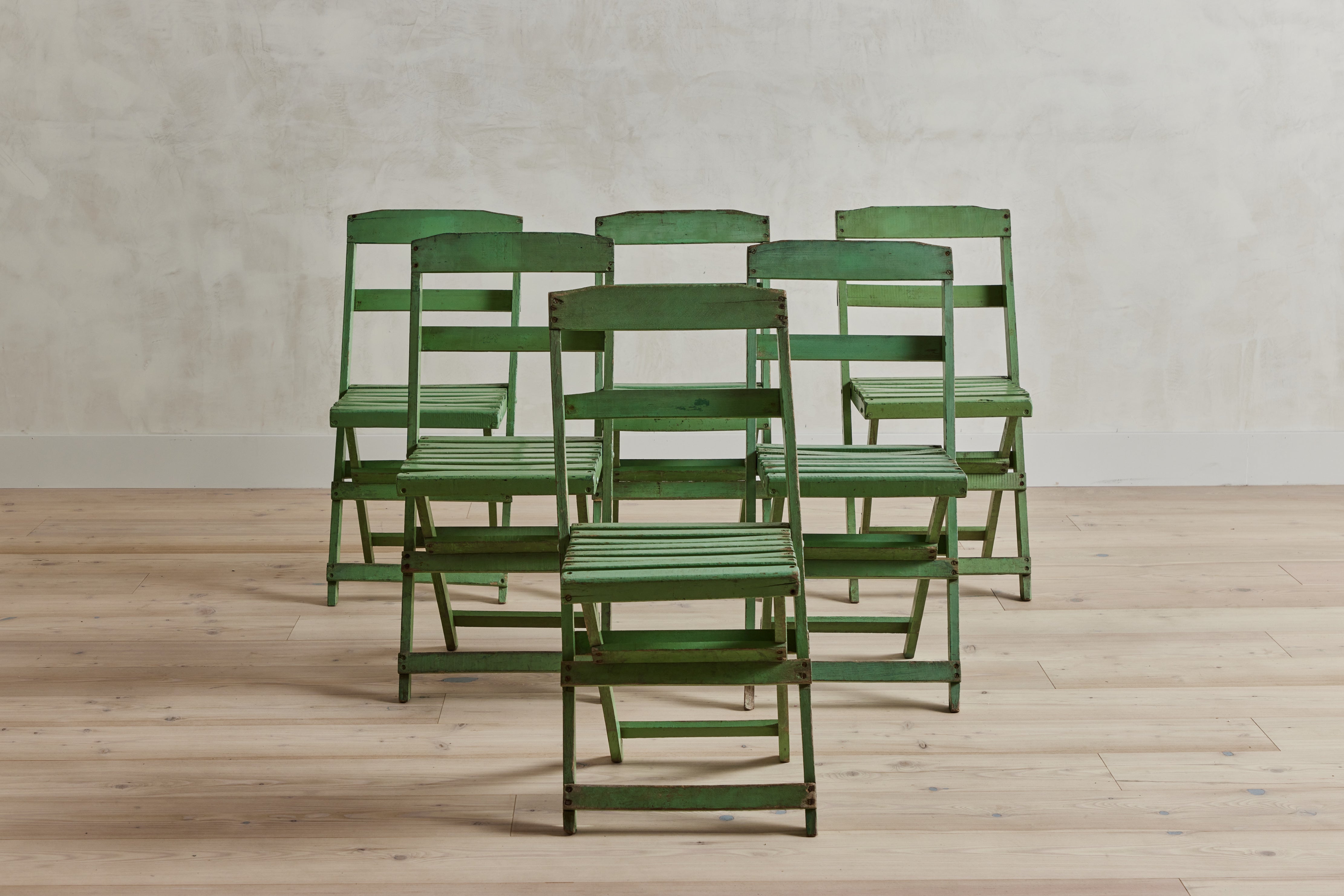 Set of 6 French Folding Chairs