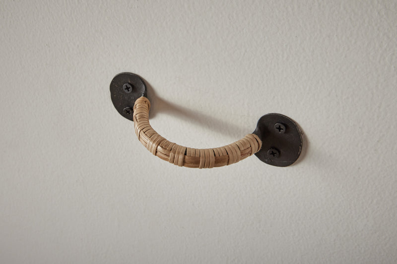 Nickey Kehoe Forged Iron Drawer Pull with Bamboo
