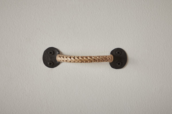 Nickey Kehoe Forged Iron Drawer Pull with Braided Bamboo