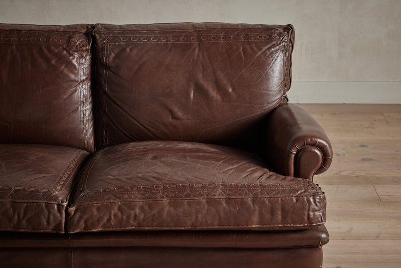 Roll Arm Leather Sofa