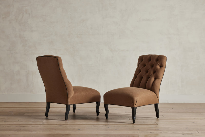 Pair of Napoleon III Slipper Chairs