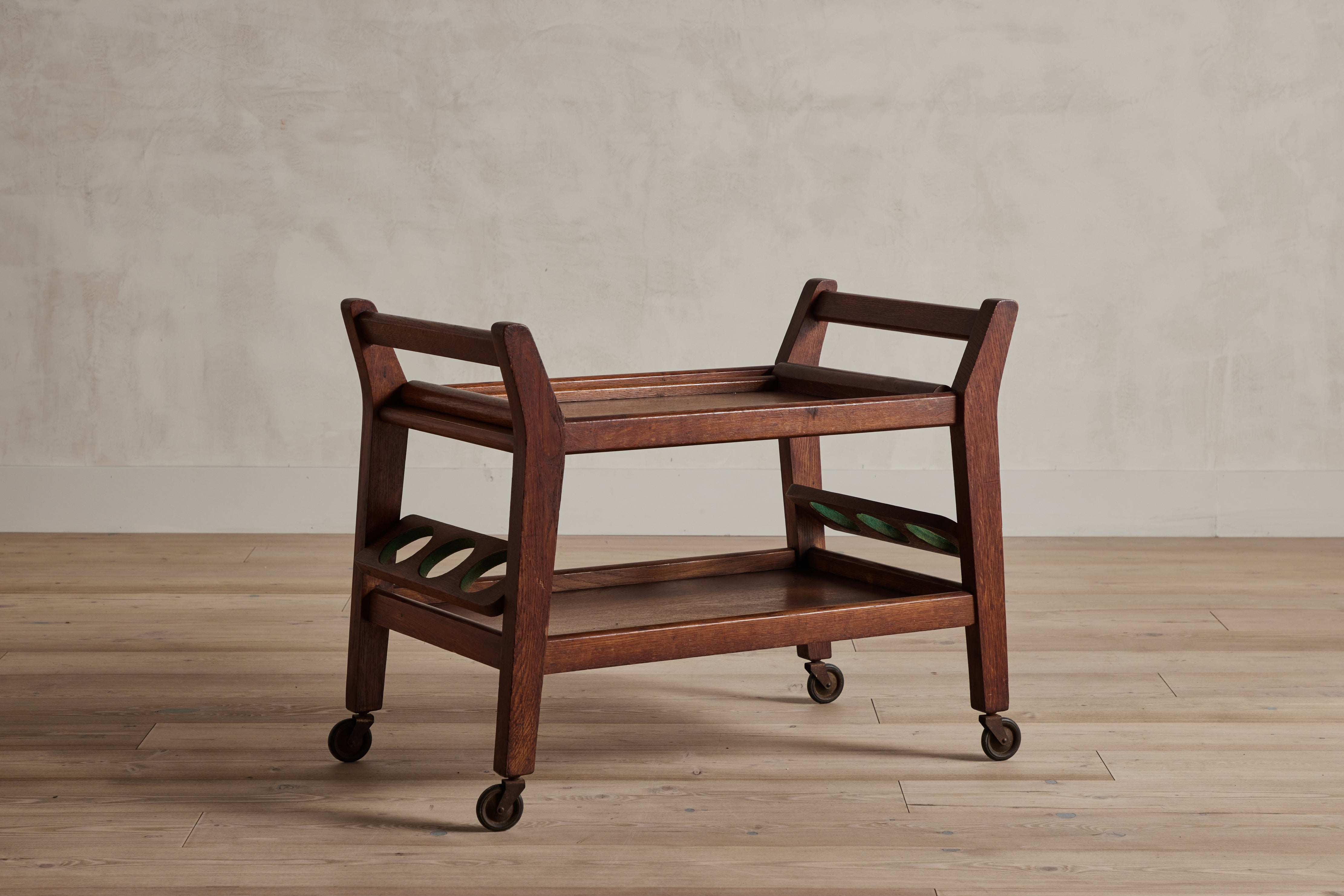 Mid-Century Wood Bar Cart