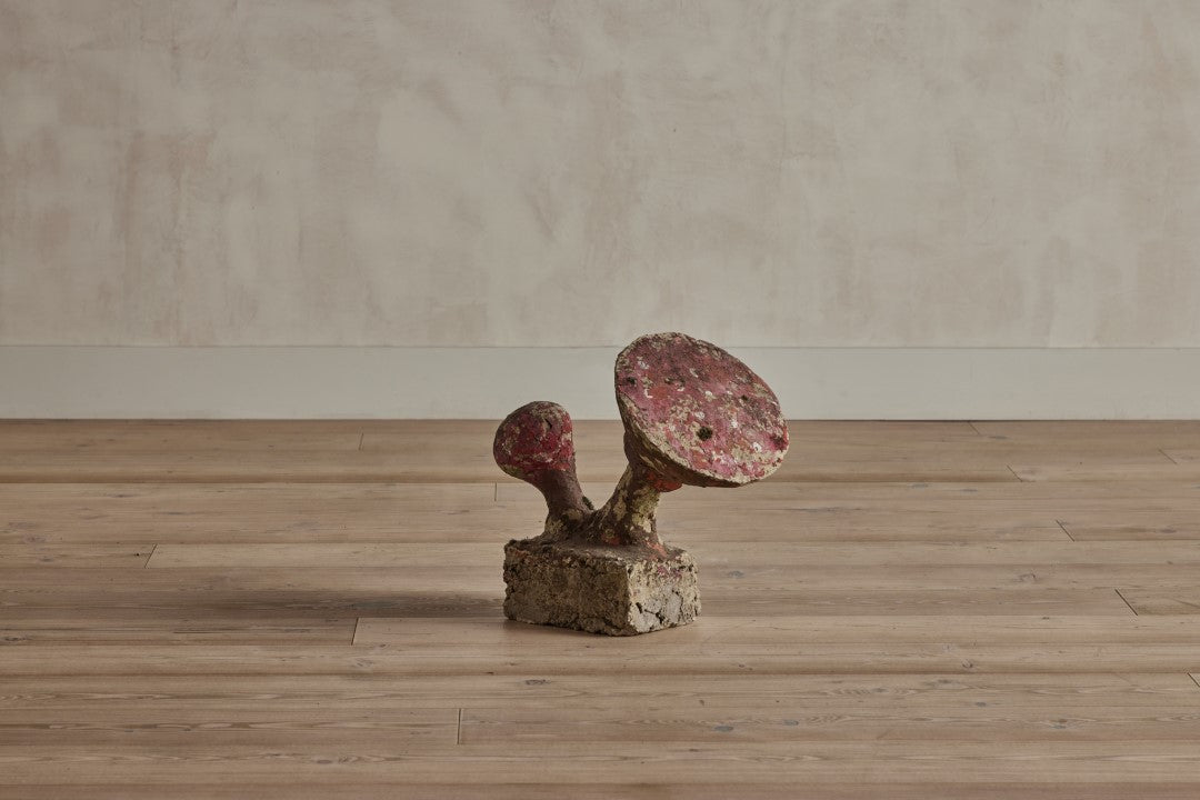 Vintage Concrete Red Mushroom