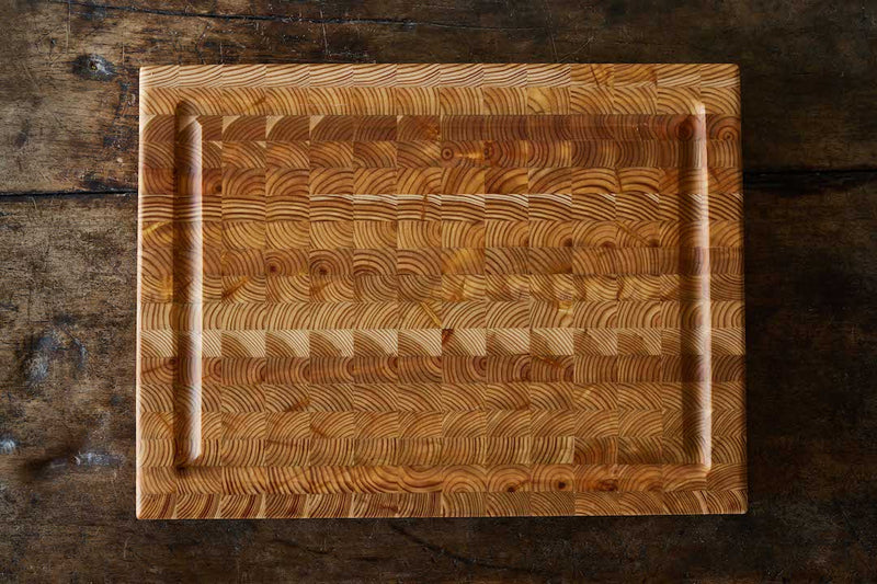 Larch Wood, Grooved Cutting Board