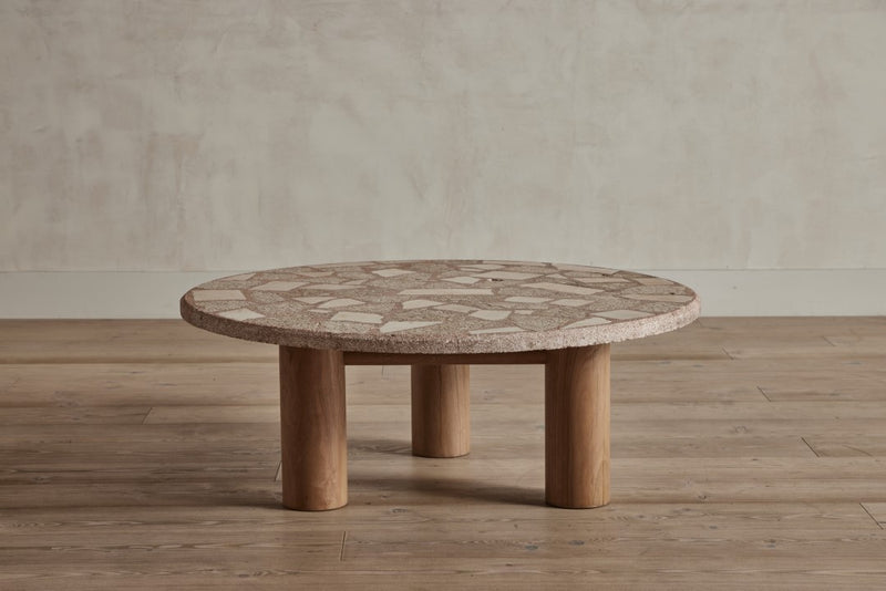 1970s Stone Mosaic Coffee Table