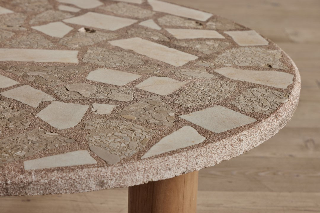 1970s Stone Mosaic Coffee Table