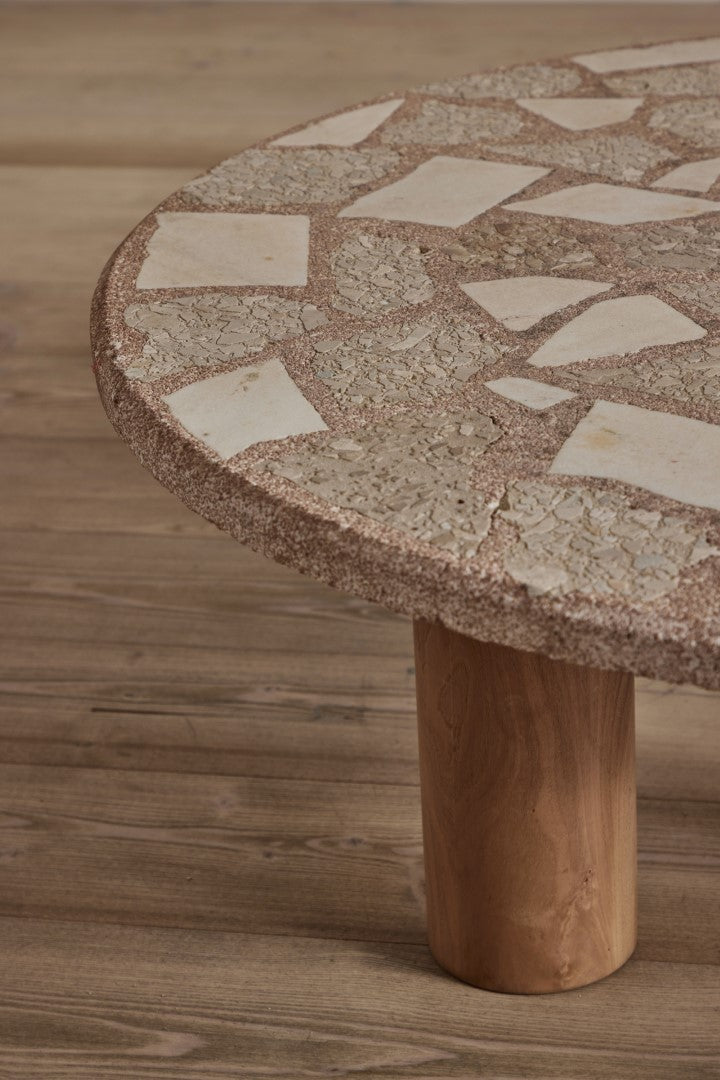 1970s Stone Mosaic Coffee Table