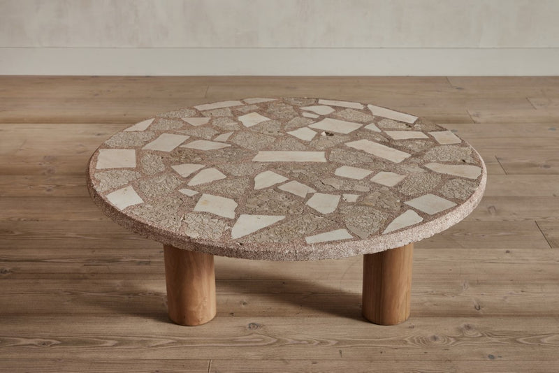 1970s Stone Mosaic Coffee Table