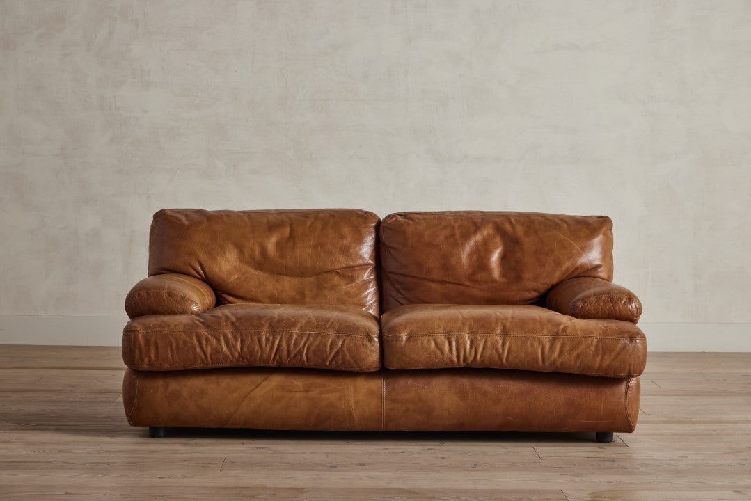 French Leather Loveseat