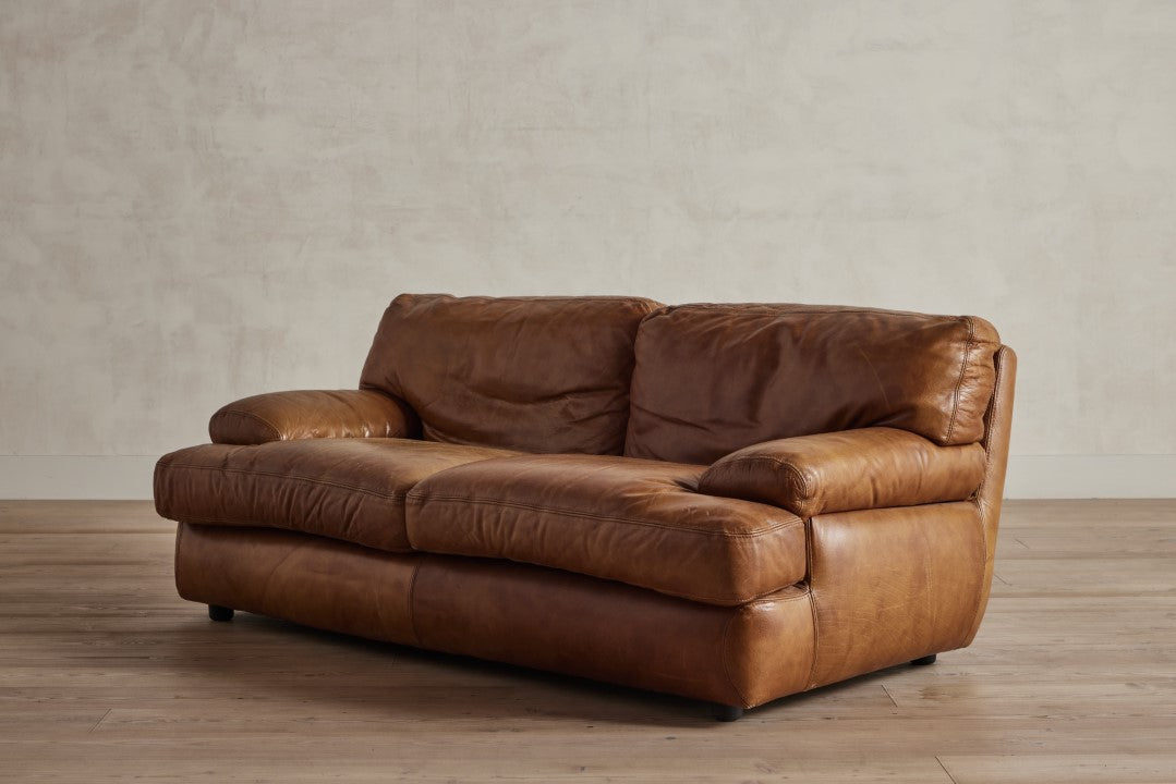 French Leather Loveseat