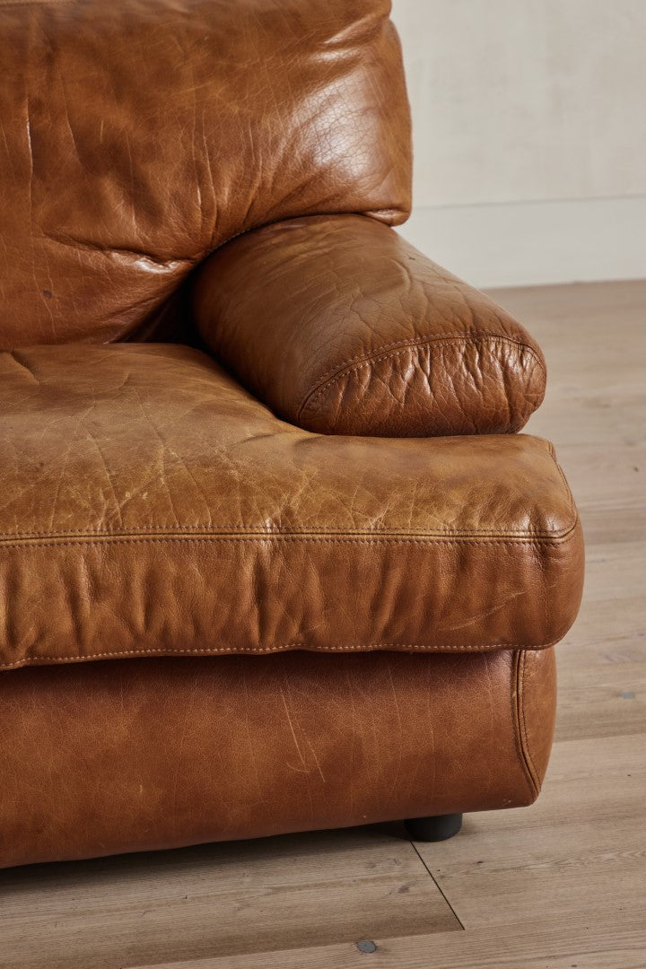 French Leather Loveseat