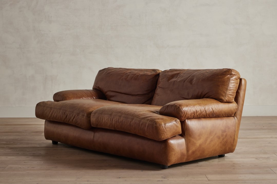 French Leather Loveseat