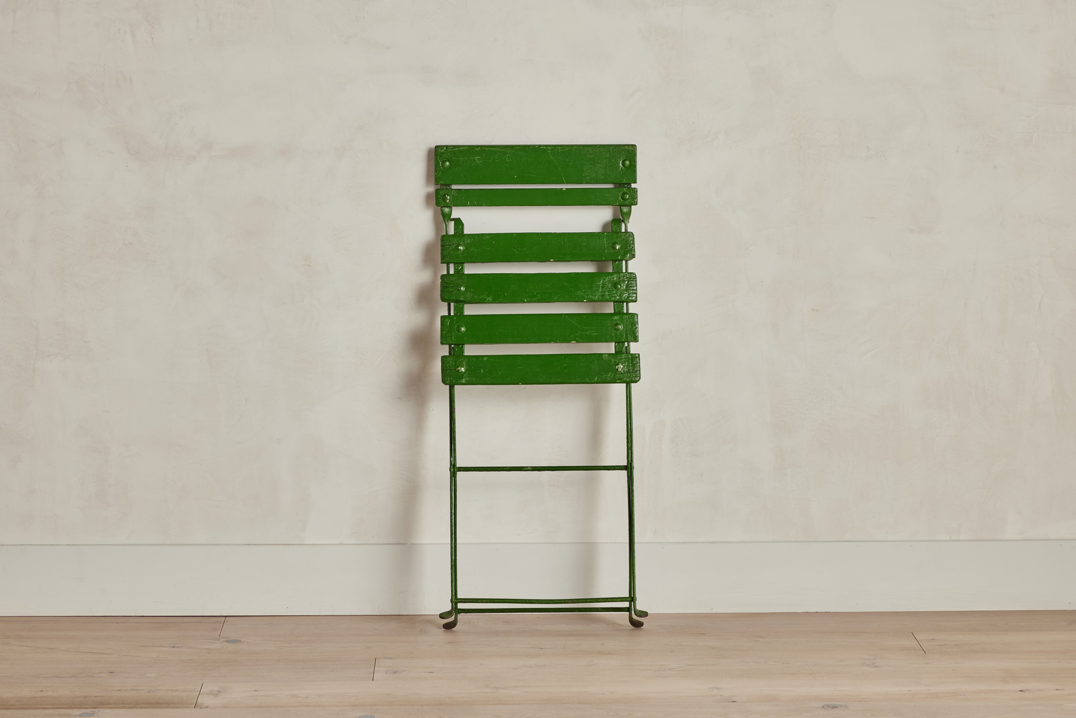 Set of Four Green Bistro Chairs