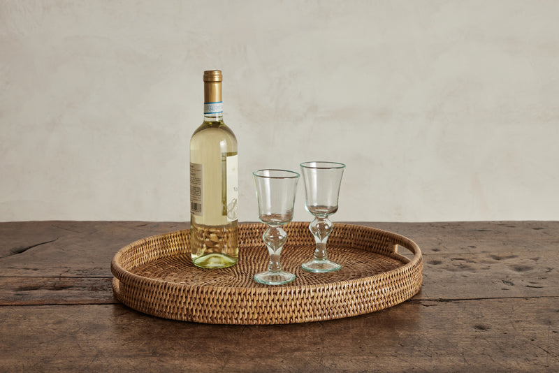 Oval Rattan Tray with Handles