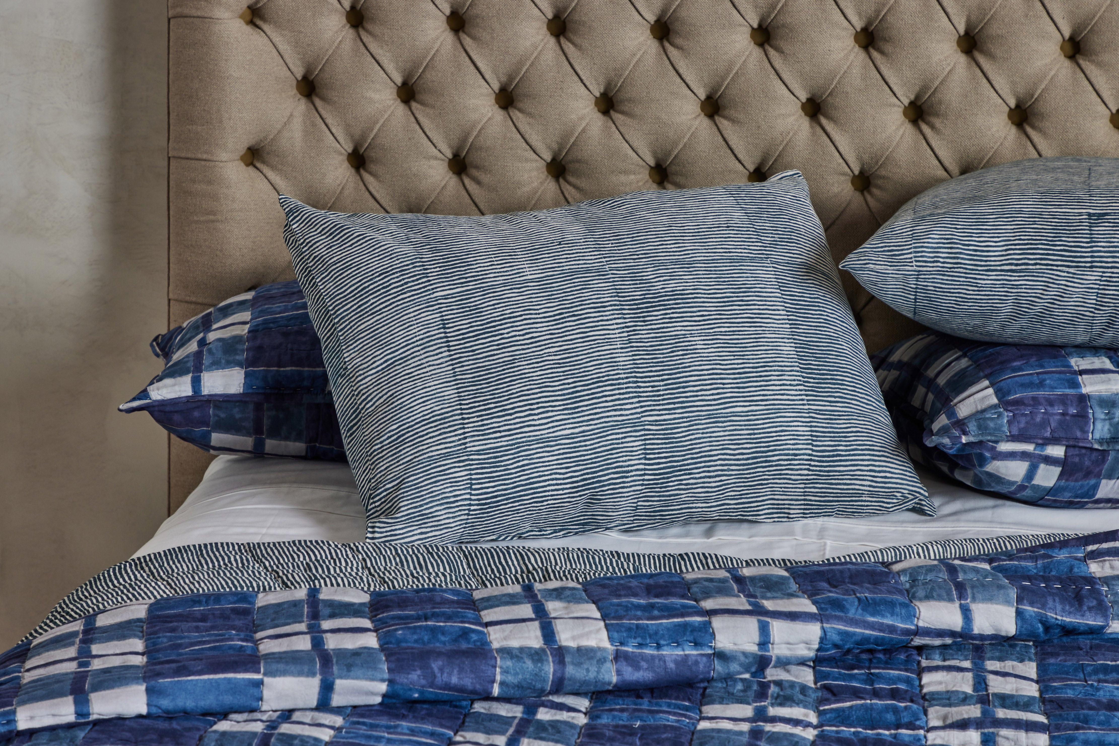 Nickey Kehoe, Set Of 2 Bandra Pillowcases in Indigo