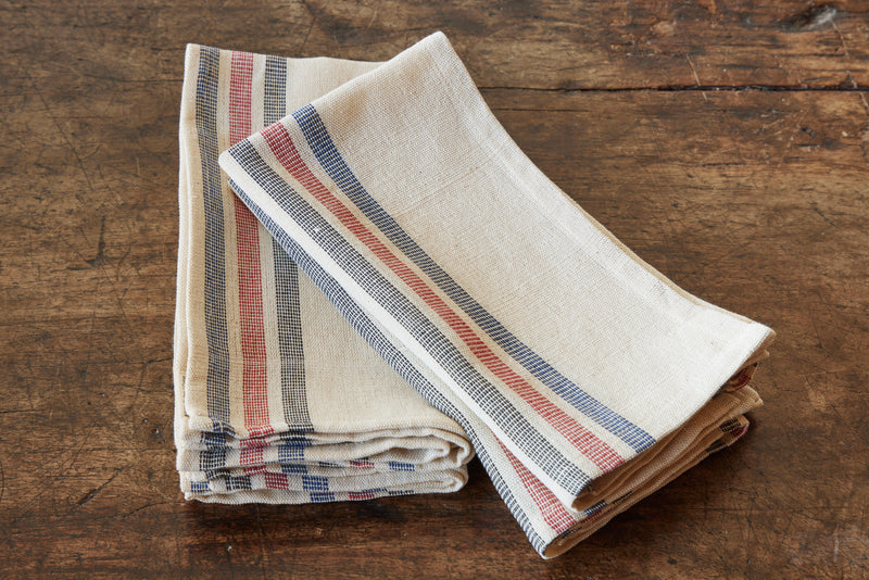 Tensira, Red & Blue Stripe Napkin (Set of 4)