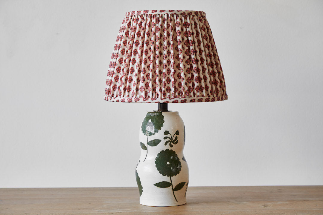 Rebekah Miles, Green Floral Table Lamp - In Stock