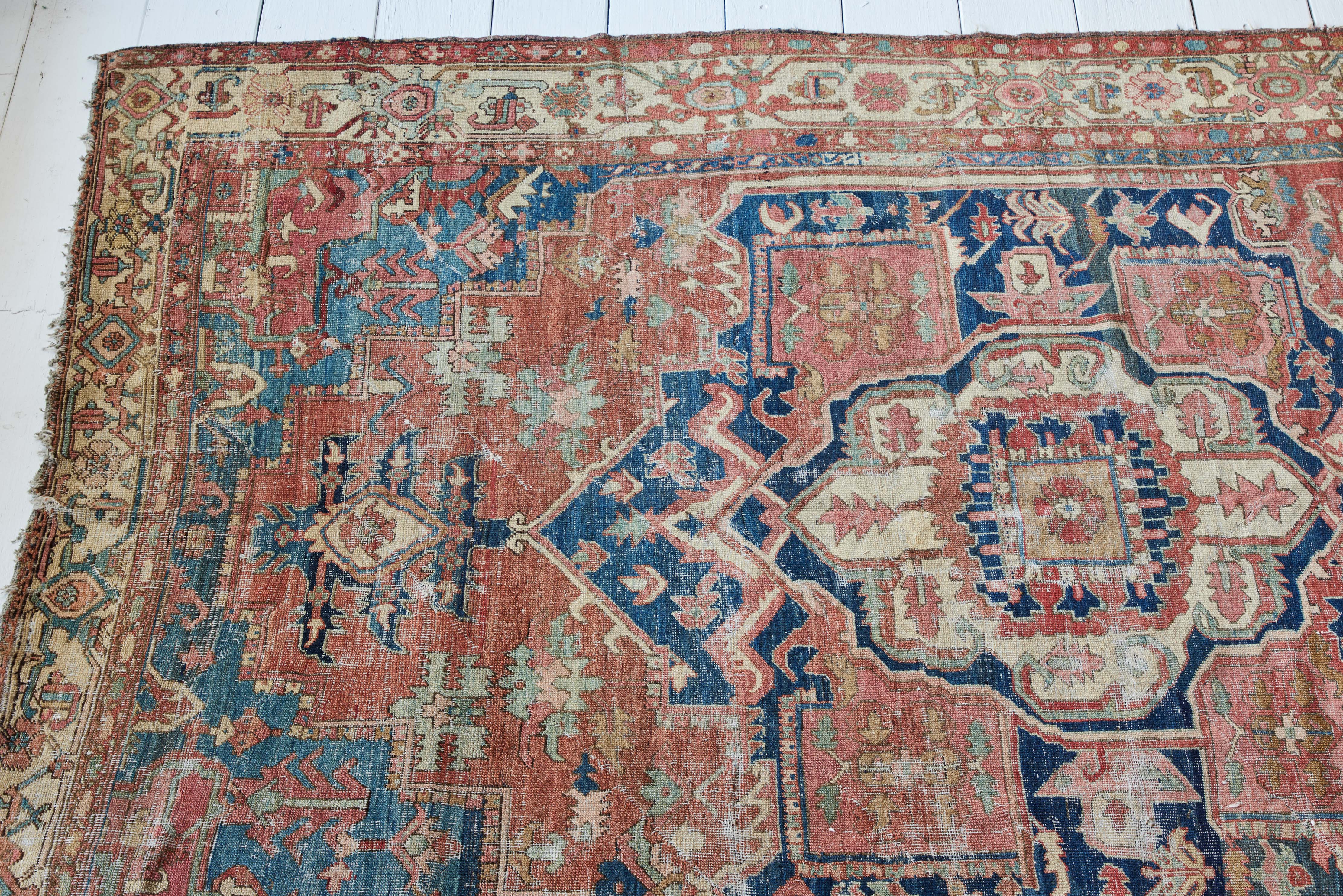 Antique Persian Heriz Serapi Rug, 7'10" x 11'10"