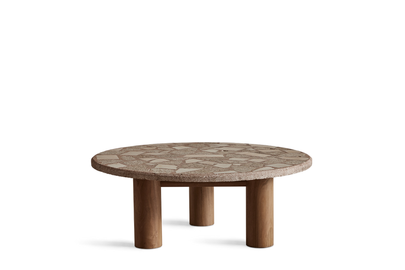 1970s Stone Mosaic Coffee Table