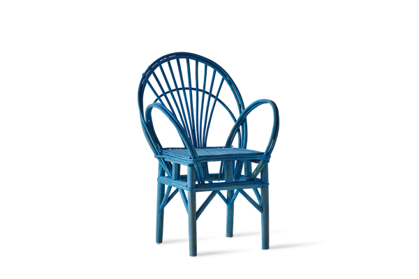 Hand Painted Moroccan Wicker Chair