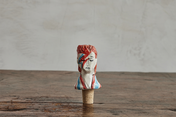 David Bowie Ceramic Wine Stopper